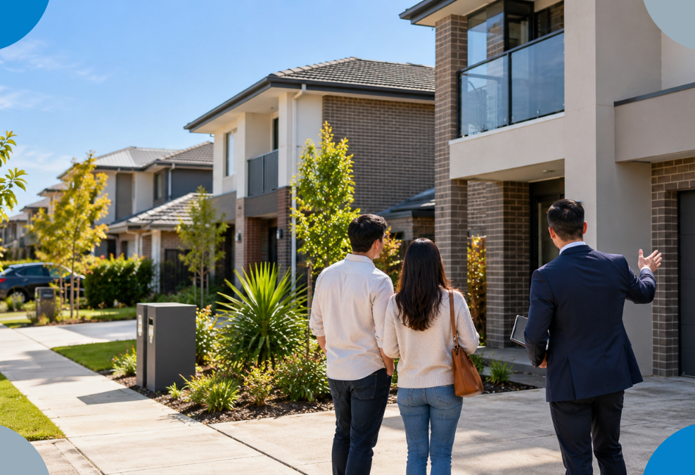 First home buyer property tour with agent